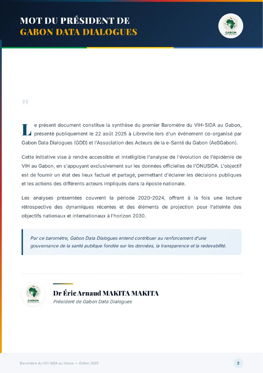 Baromètre du VIH-SIDA au Gabon 2025, page 2