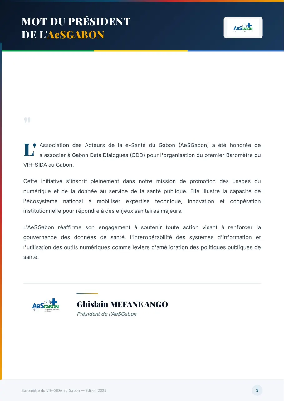 Baromètre du VIH-SIDA au Gabon 2025, page 3