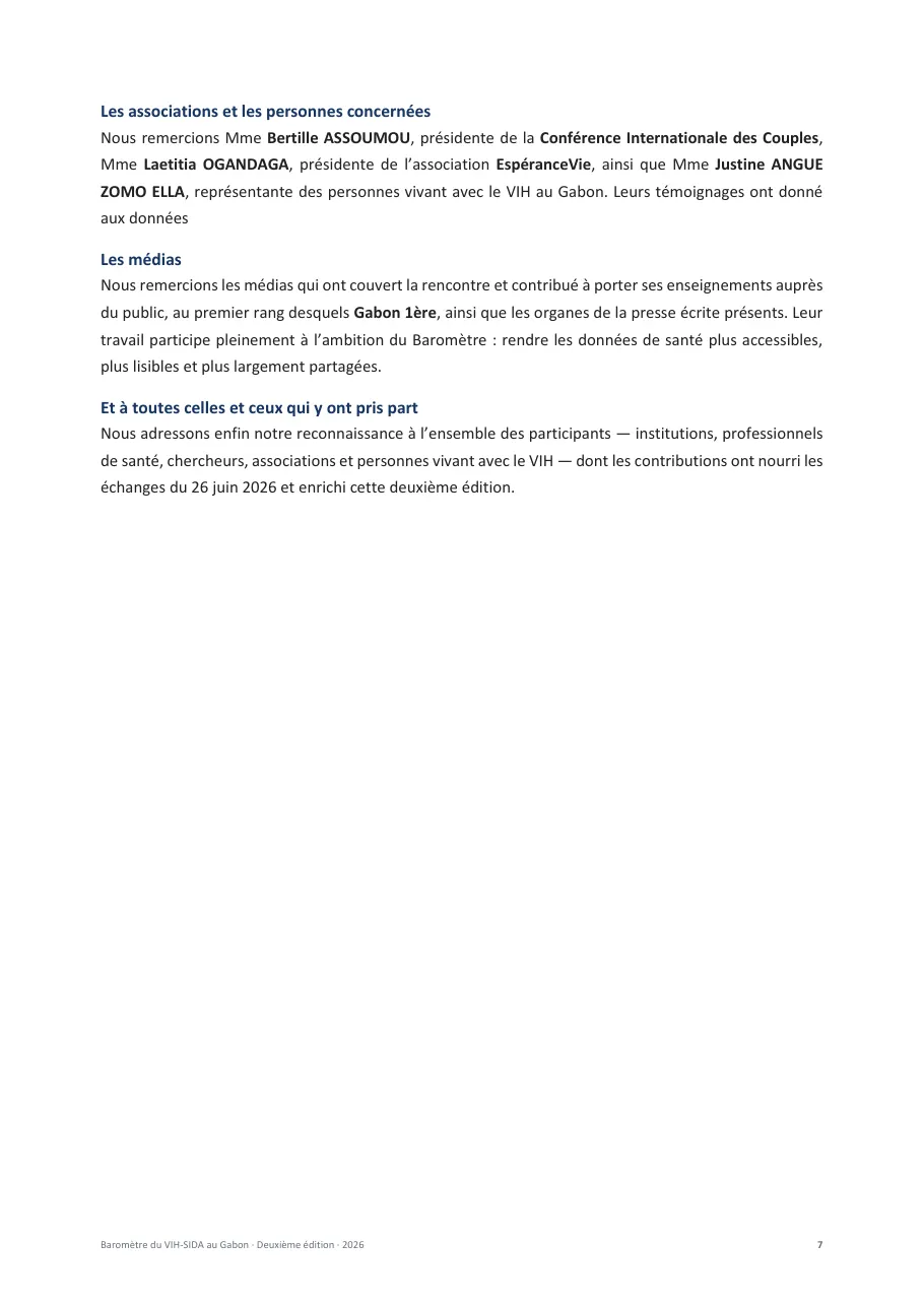 Baromètre du VIH-SIDA au Gabon, page 7