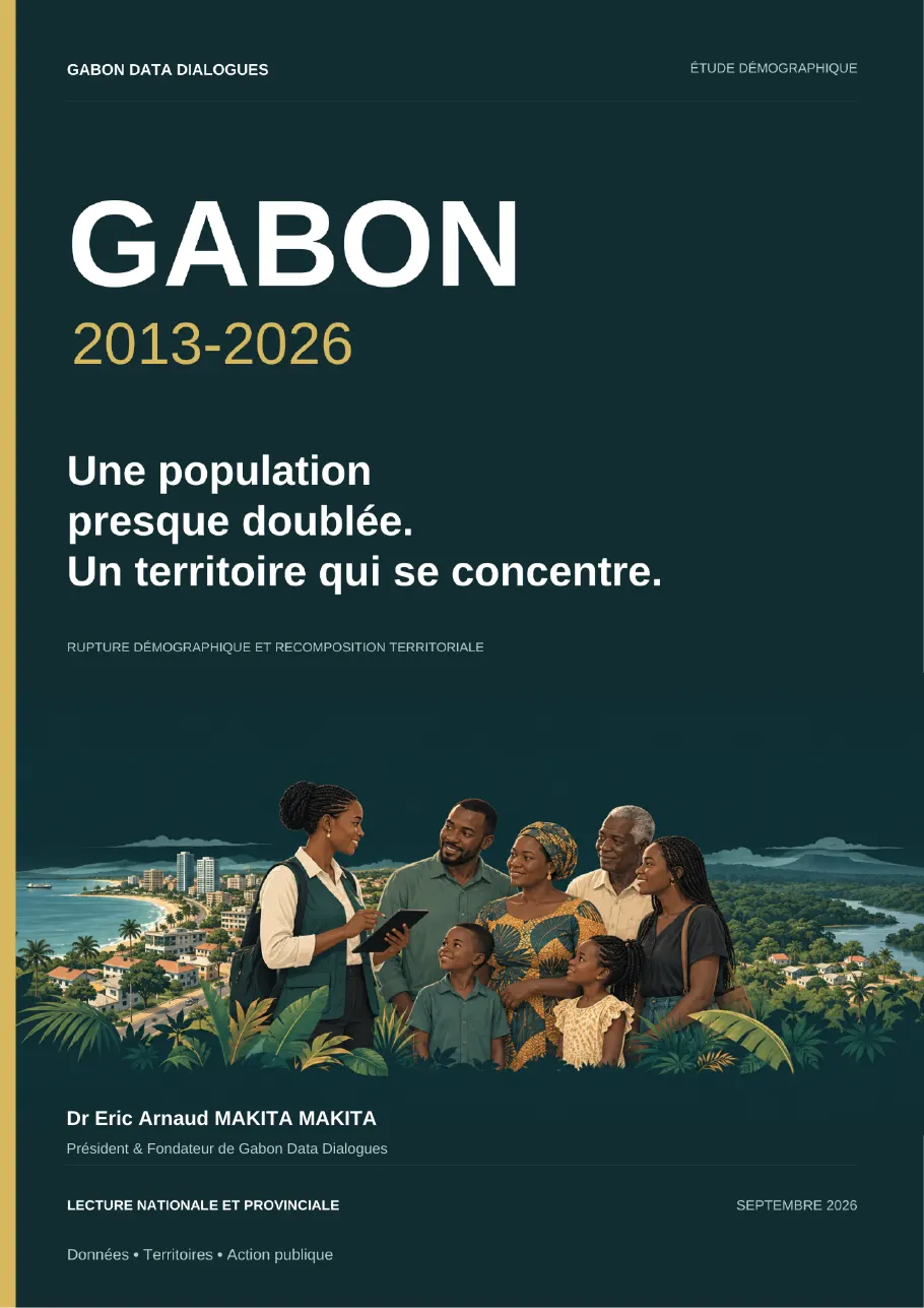 Couverture de l'étude Gabon 2013–2026 : rupture démographique et recomposition territoriale